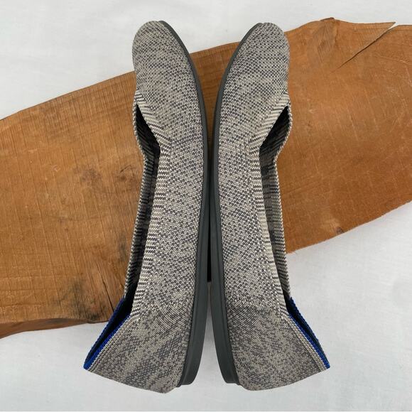 Rothy’s The Flat Taupe Heather Grey Heathered Neutral Round Toe Slip On Shoes 7 - Picture 4 of 16